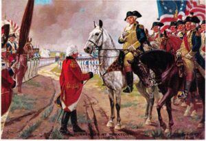 Artist Rendering of British Surrender at Yorktown, VA-Nathaneal Greene-Washington's General