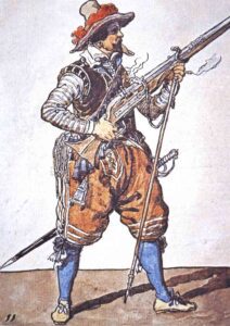 Infantryman with Hand-Held Fuse Fired Firearm-Eighteenth Century Battle Tactics